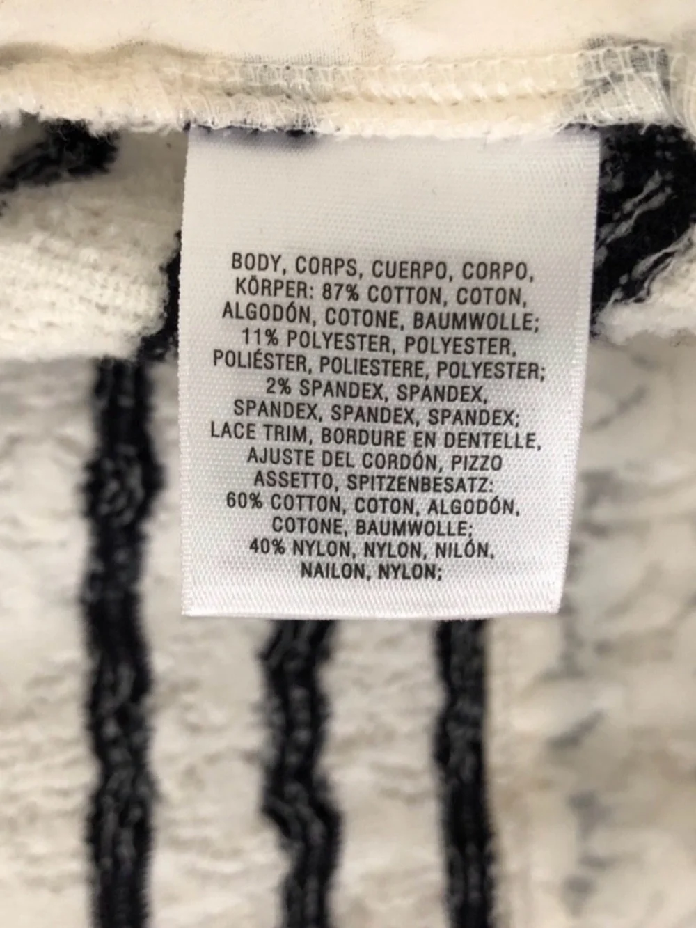 Anthropologie Postmark Black & White Striped Open Cardigan Lace Hem Large
